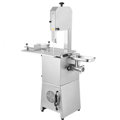 SJY-F250BE - 850W Stainless Steel Meat Bandsaw, 23.6" x 18.3" Workbench