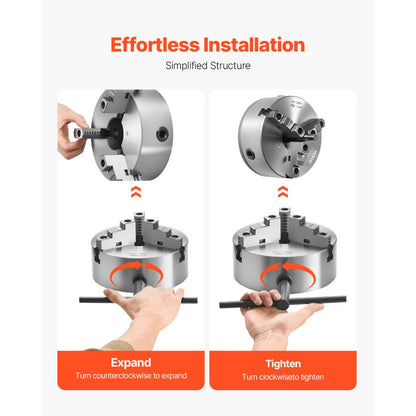 K11 200A（2-1/4-8） - 8-Inch Self-Centering Lathe Chuck for Precision Machining