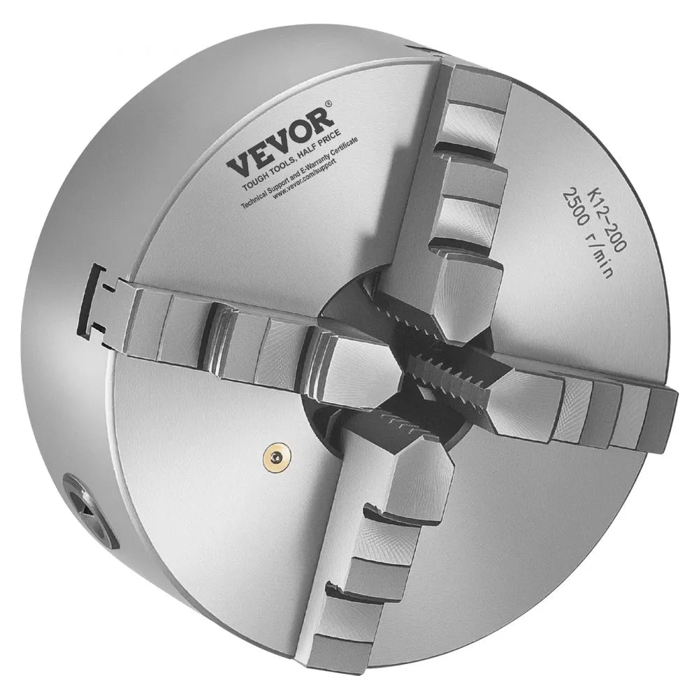 K12 200（1-1/2-8） - 8-Inch Self-Centering Lathe Chuck with Durable HT300 Cast Iron