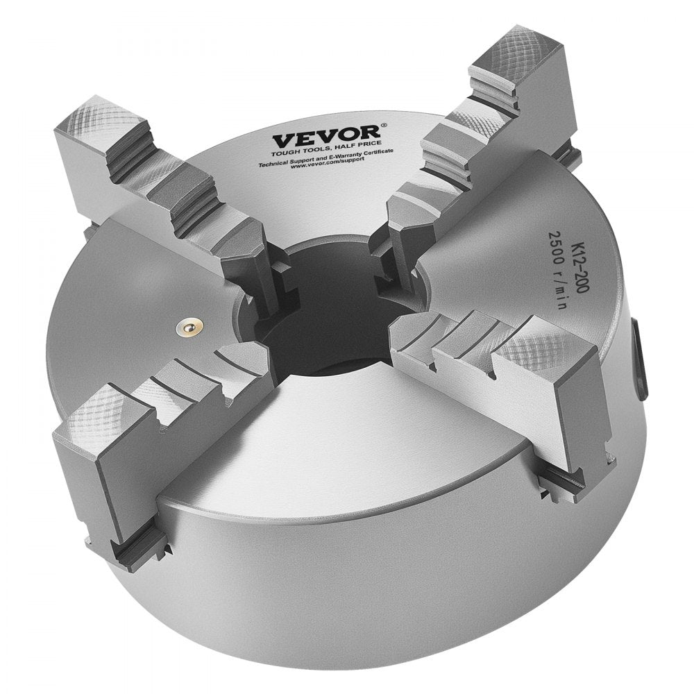 K12 200（1-1/2-8） - 8-Inch Self-Centering Lathe Chuck with Durable HT300 Cast Iron