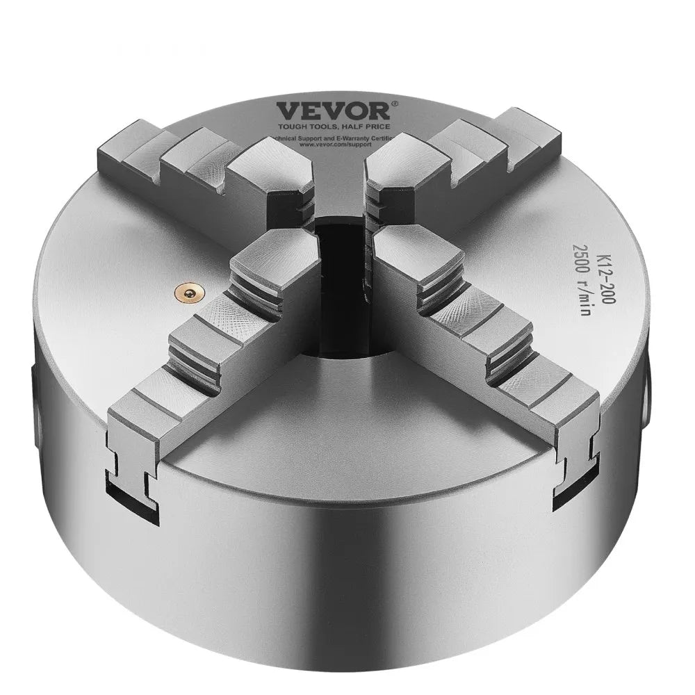 K12 200（1-1/2-8） - 8-Inch Self-Centering Lathe Chuck with Durable HT300 Cast Iron