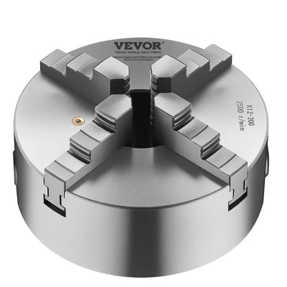 K12 200（1-1/2-8） - 8-Inch Self-Centering Lathe Chuck with Durable HT300 Cast Iron