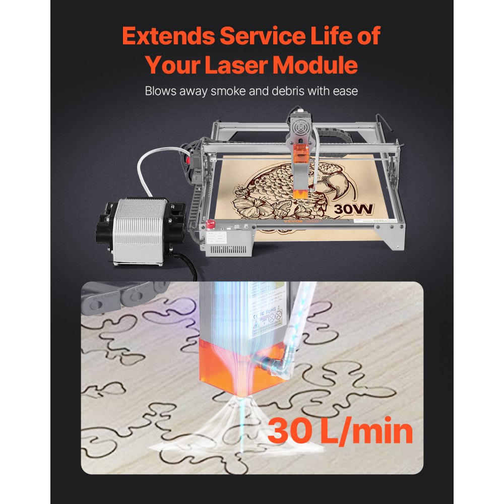 DY-30-A - Adjustable 30L/min Air Assist Pump for Laser Engraver Precision