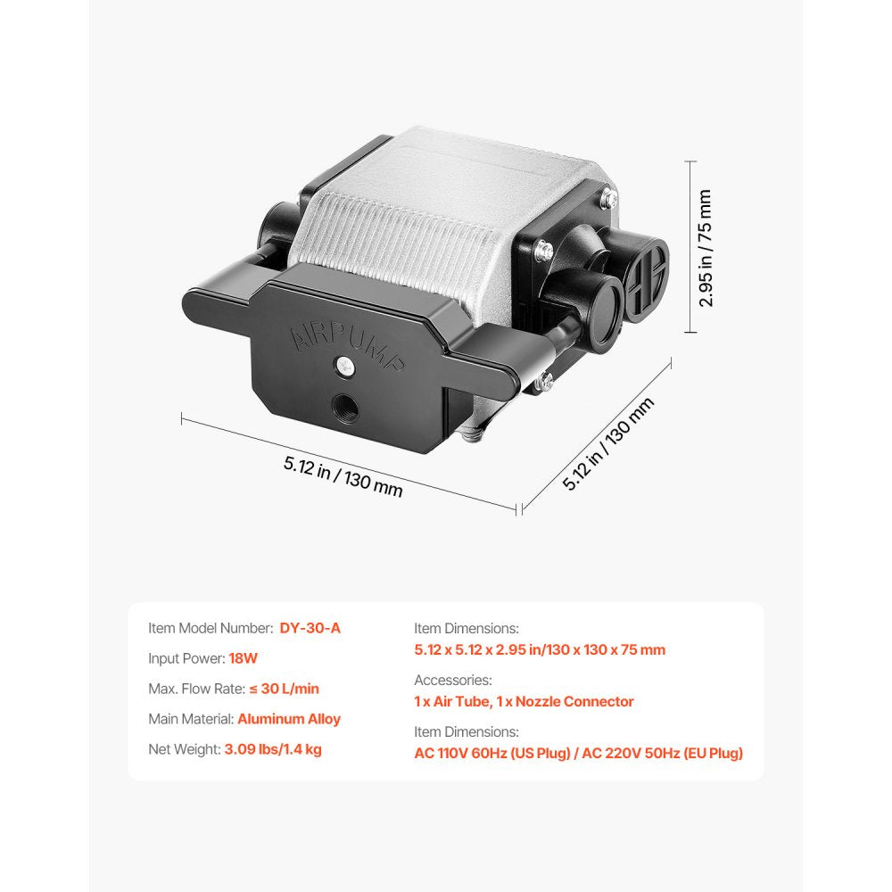 DY-30-A - Adjustable 30L/min Air Assist Pump for Laser Engraver Precision