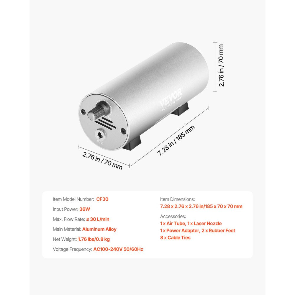 CF30 - 30L/min Adjustable Air Assist Pump for Laser Engraving