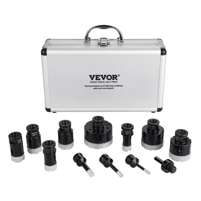 SSTZ-008 - 11-Piece Diamond Core Drill Bit Set for Precision Cutting