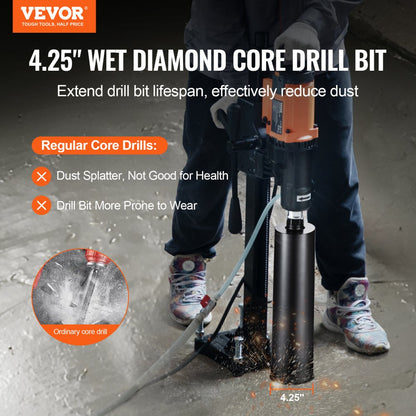 108400BC - 4.25" Wet Diamond Core Drill Bit for Tough Materials