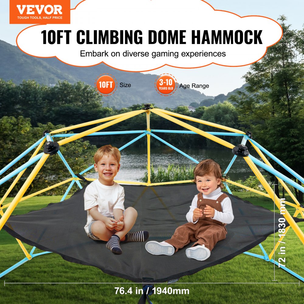 JX-DC-P-10H - 10ft Durable Dome Climber Hammock, Supports 350 lbs