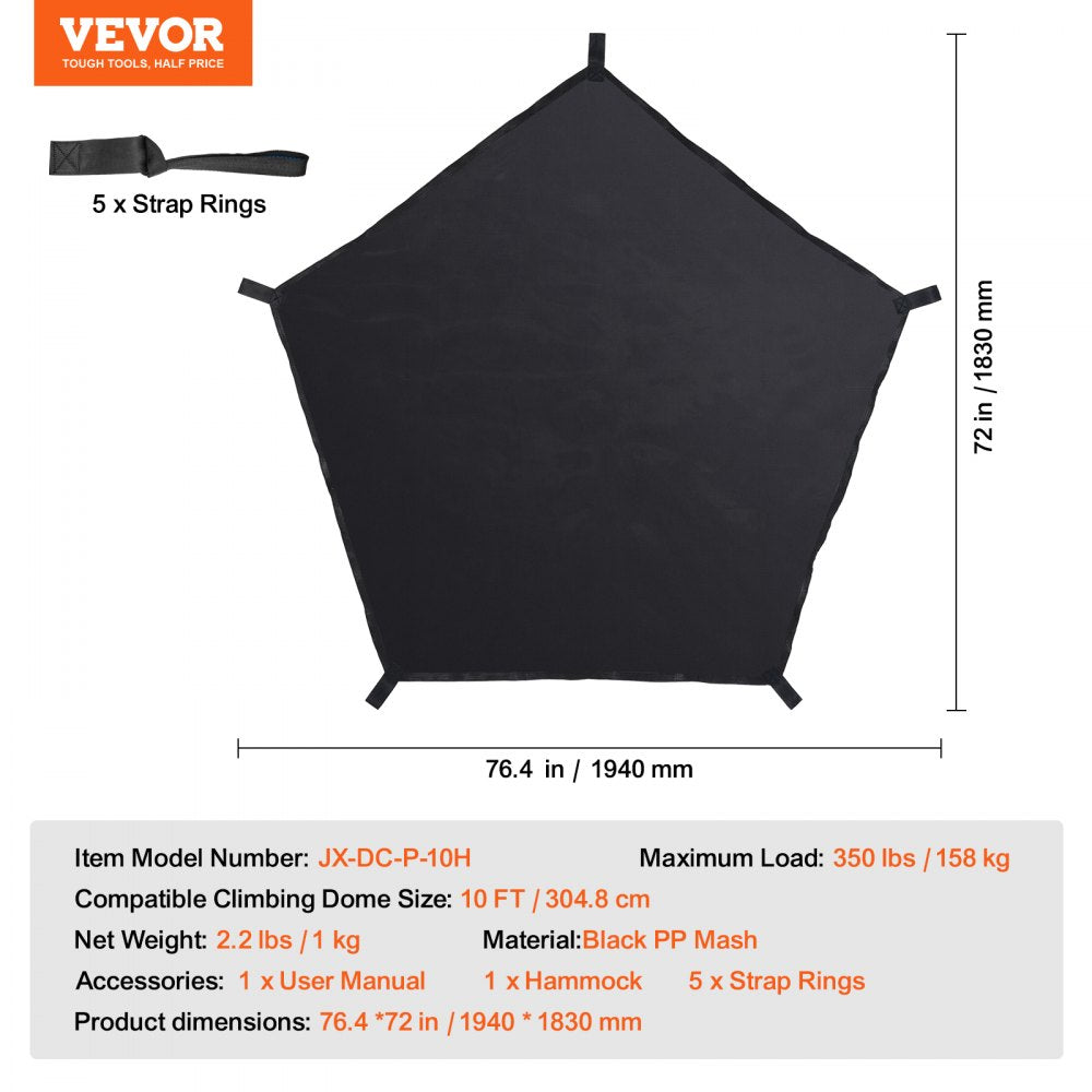 JX-DC-P-10H - 10ft Durable Dome Climber Hammock, Supports 350 lbs