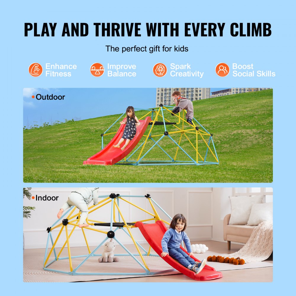 JX-DC-06SL - 8FT VEVOR Climbing Dome for Kids, Indoor/Outdoor Fun