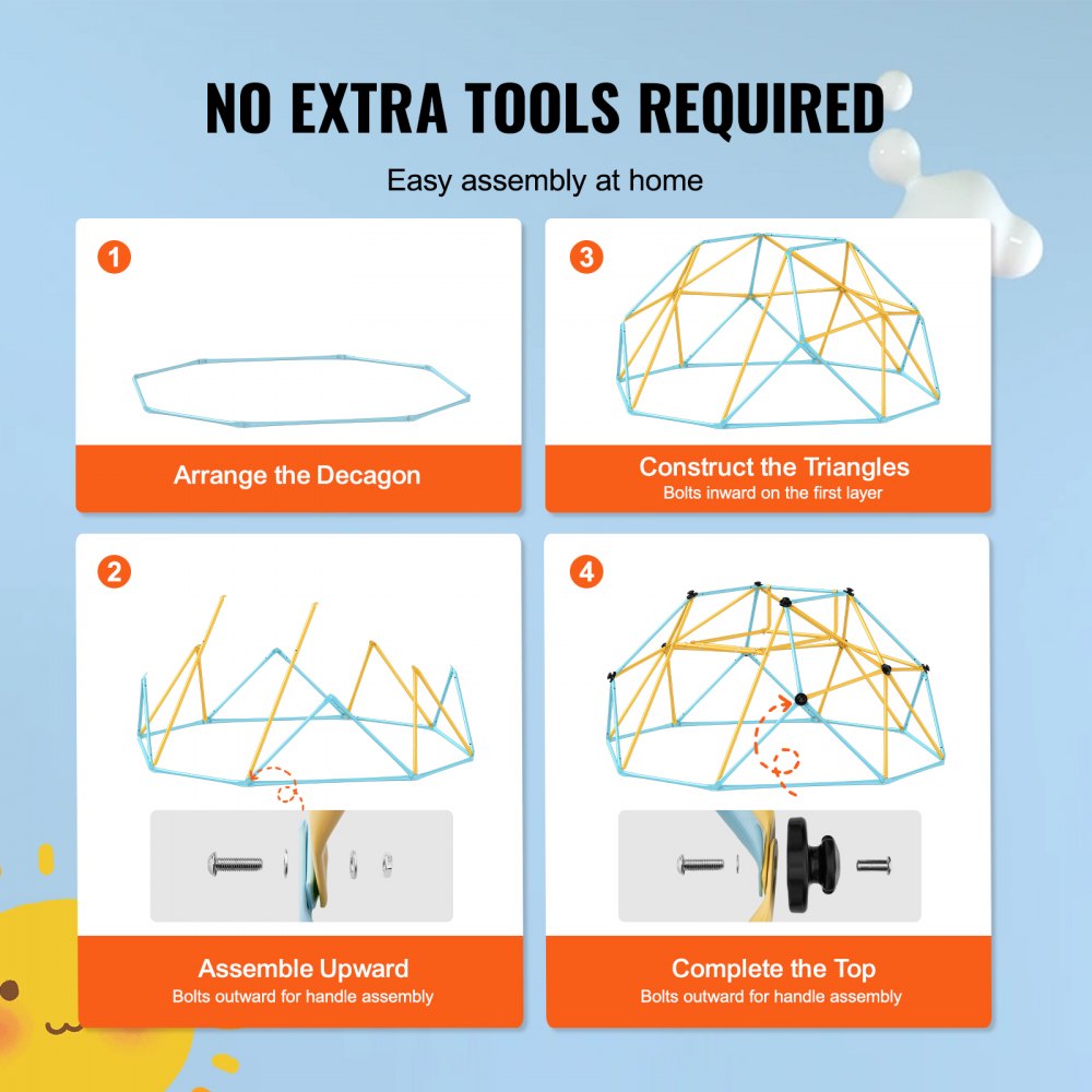 JX-DC-06SL - 8FT VEVOR Climbing Dome for Kids, Indoor/Outdoor Fun