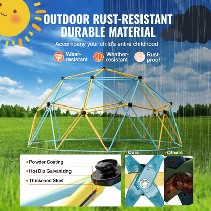 JX-DC-12 - Durable 12FT Galvanized Steel Climbing Dome for Kids