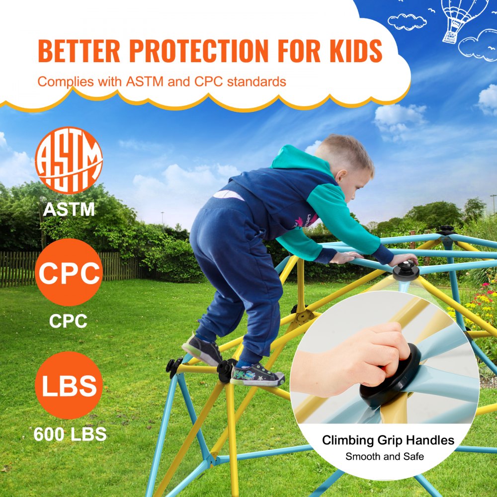 JX-DC-06 - VEVOR 6FT Climbing Dome for Kids, 600 lbs Capacity