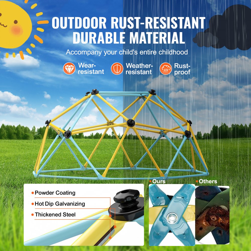 JX-DC-06 - VEVOR 6FT Climbing Dome for Kids, 600 lbs Capacity