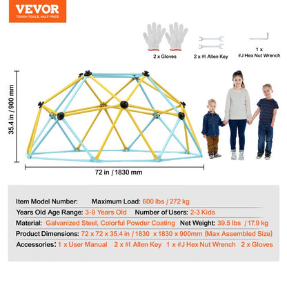 JX-DC-06 - VEVOR 6FT Climbing Dome for Kids, 600 lbs Capacity