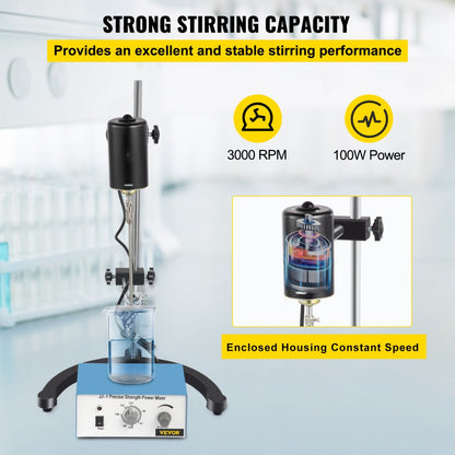 010360350641 - 100W Stainless Steel Electric Stirrer with Timer and Adjustable Speed