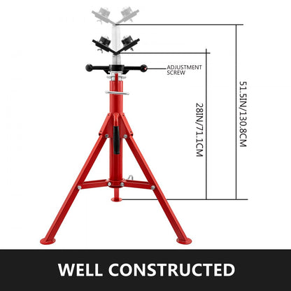 1107S - Adjustable 28-52in Pipe Jack Stand for 1300lbs Heavy Loads