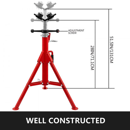 010417294987 - Durable 28-52in Pipe Jack Stand, 1500lbs Capacity