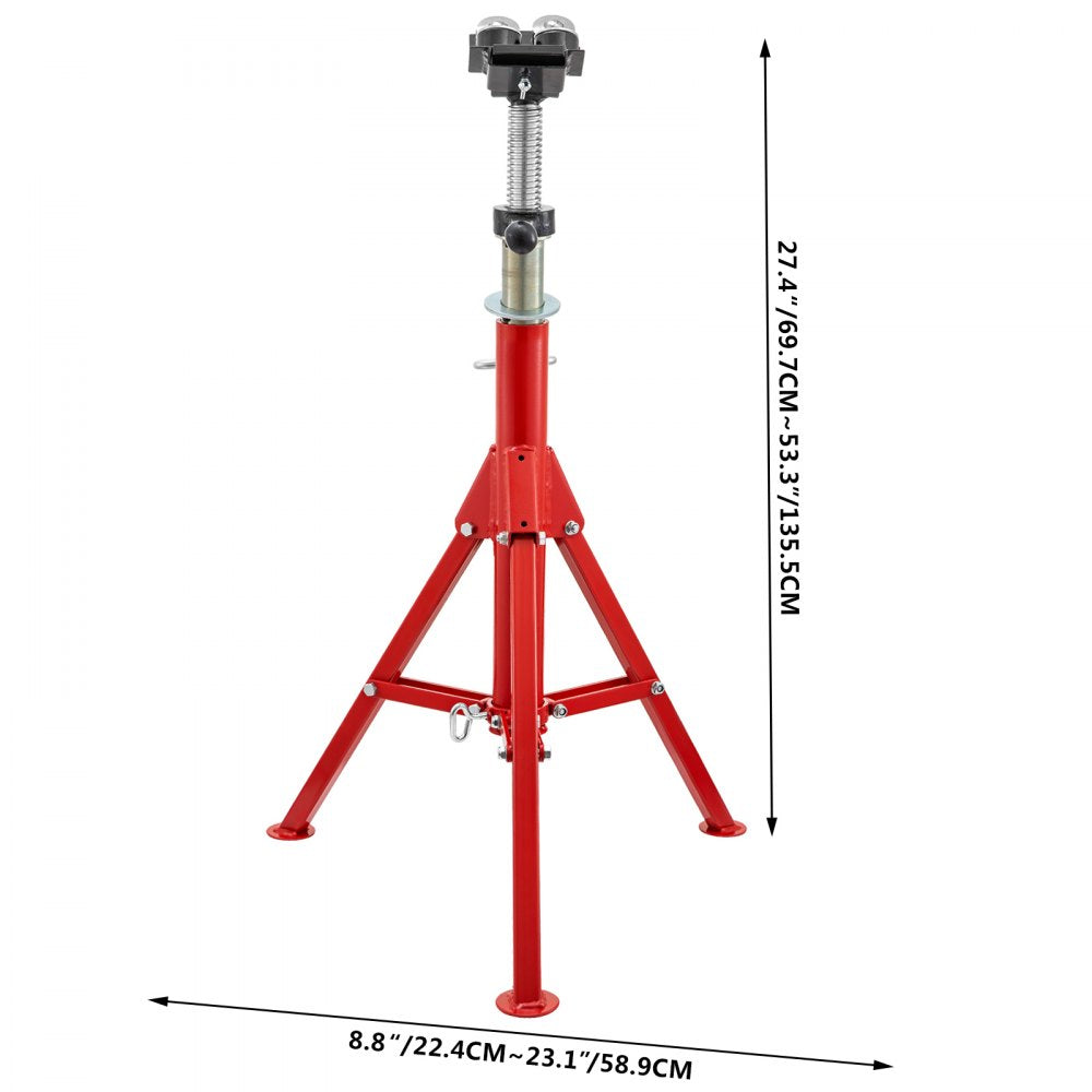 010417294987 - Durable 28-52in Pipe Jack Stand, 1500lbs Capacity
