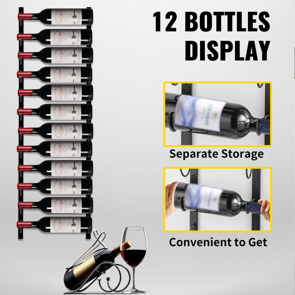 GBZJ-F12 - Stylish Wall-Mounted Rack for 12 Bottles and Towels