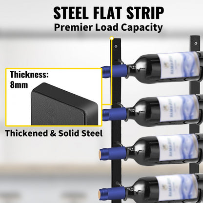 GBZJ-F12 - Stylish Wall-Mounted Rack for 12 Bottles and Towels