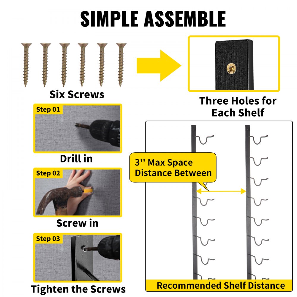 GBZJ-F12 - Stylish Wall-Mounted Rack for 12 Bottles and Towels