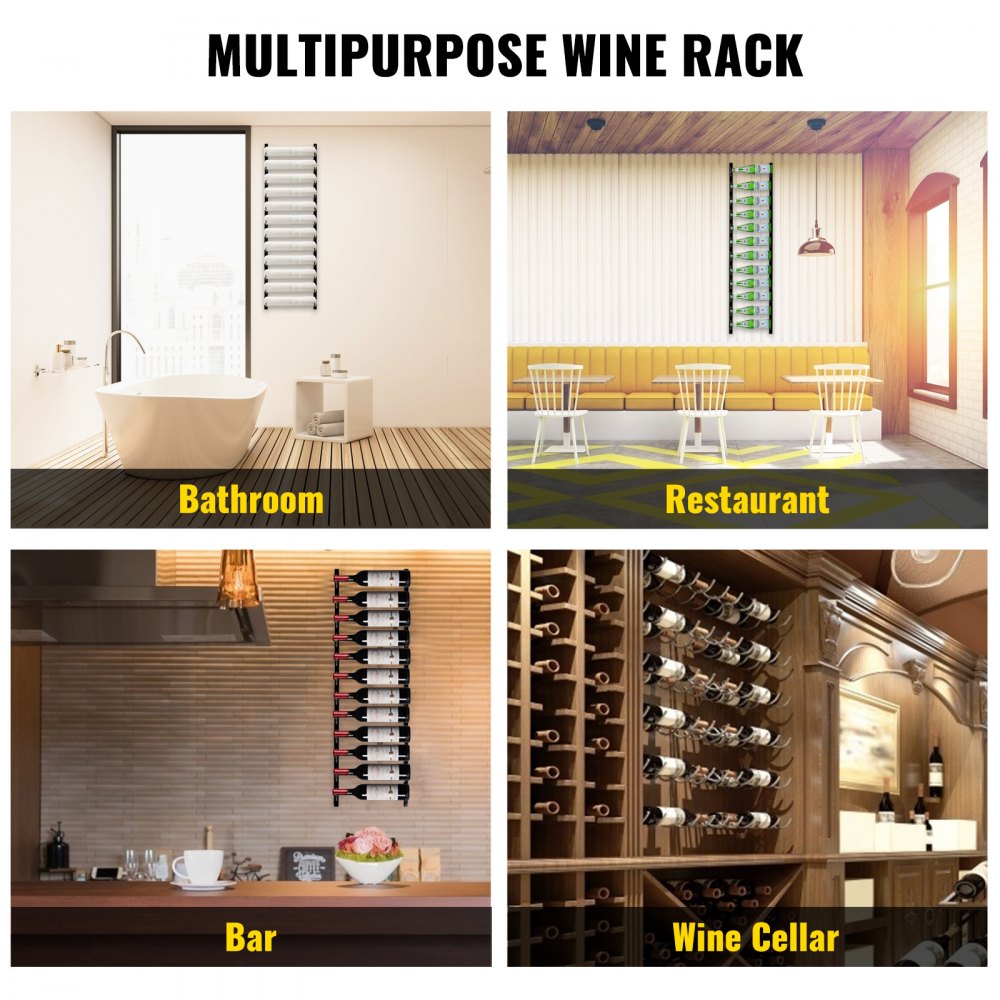 GBZJ-F12 - Stylish Wall-Mounted Rack for 12 Bottles and Towels