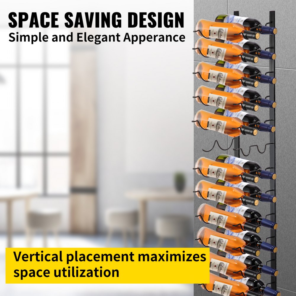 GBZJ-S24 - Elegant Wall-Mounted Wine Rack for 24 Bottles and Towels