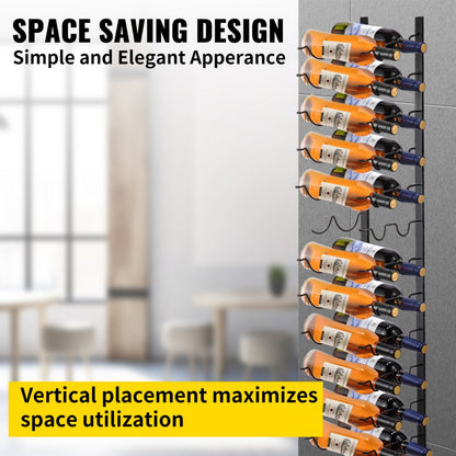 GBZJ-S24 - Elegant Wall-Mounted Wine Rack for 24 Bottles and Towels