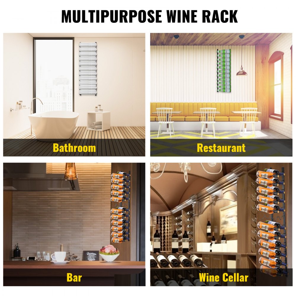 GBZJ-S24 - Elegant Wall-Mounted Wine Rack for 24 Bottles and Towels