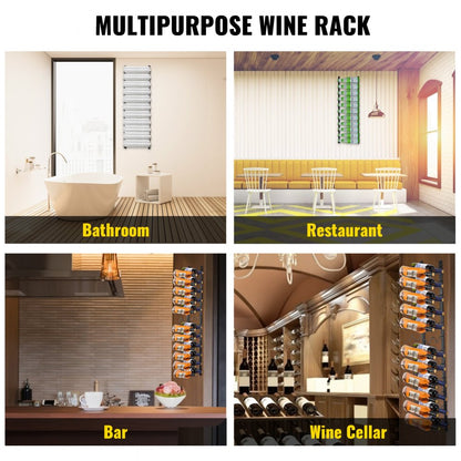 GBZJ-S24 - Elegant Wall-Mounted Wine Rack for 24 Bottles and Towels
