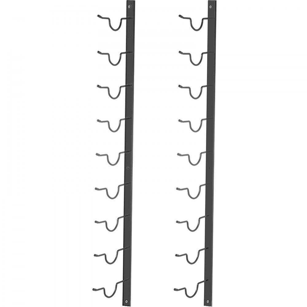 GBZJ-F9 - 9-Bottle Wall-Mounted Wine Rack in Durable Black Steel