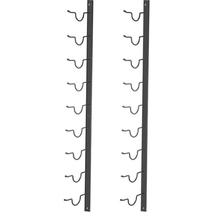 GBZJ-F9 - 9-Bottle Wall-Mounted Wine Rack in Durable Black Steel