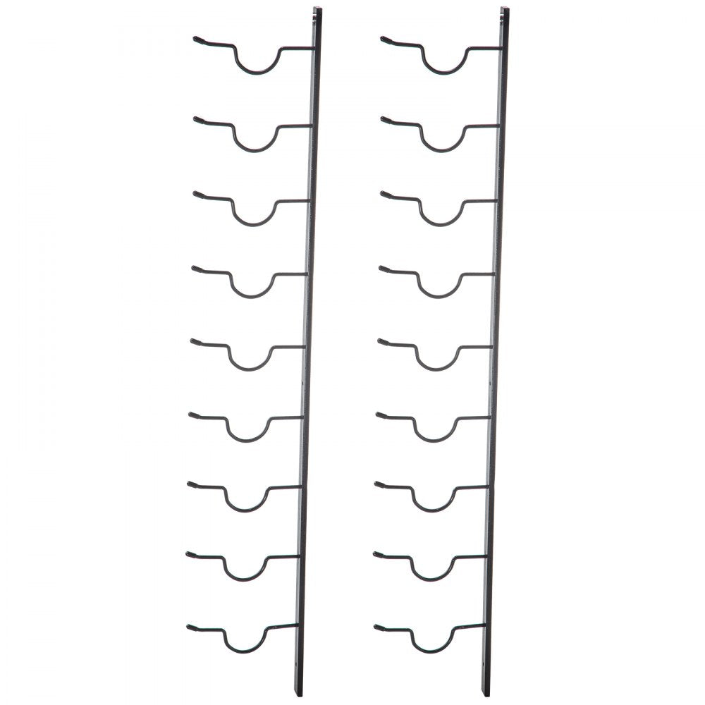 GBZJ-F9 - 9-Bottle Wall-Mounted Wine Rack in Durable Black Steel