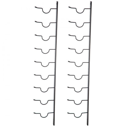 GBZJ-F9 - 9-Bottle Wall-Mounted Wine Rack in Durable Black Steel