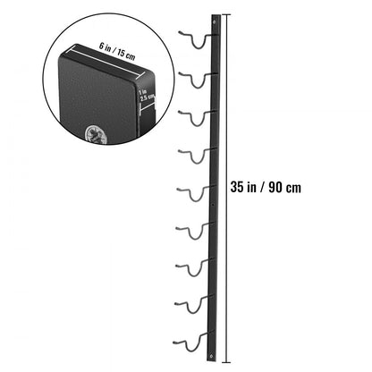 GBZJ-F9 - 9-Bottle Wall-Mounted Wine Rack in Durable Black Steel