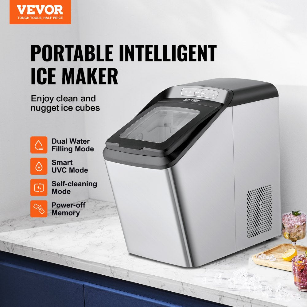 IM1102-UL - Compact Stainless Steel Ice Maker Producing 30 lbs Daily