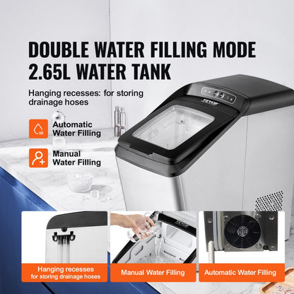 IM1102-UL - Compact Stainless Steel Ice Maker Producing 30 lbs Daily