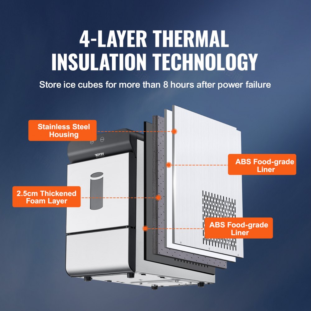 IMN1000-UL - Compact Stainless Steel Ice Maker, 37 lbs/24 hrs, Self-Cleaning