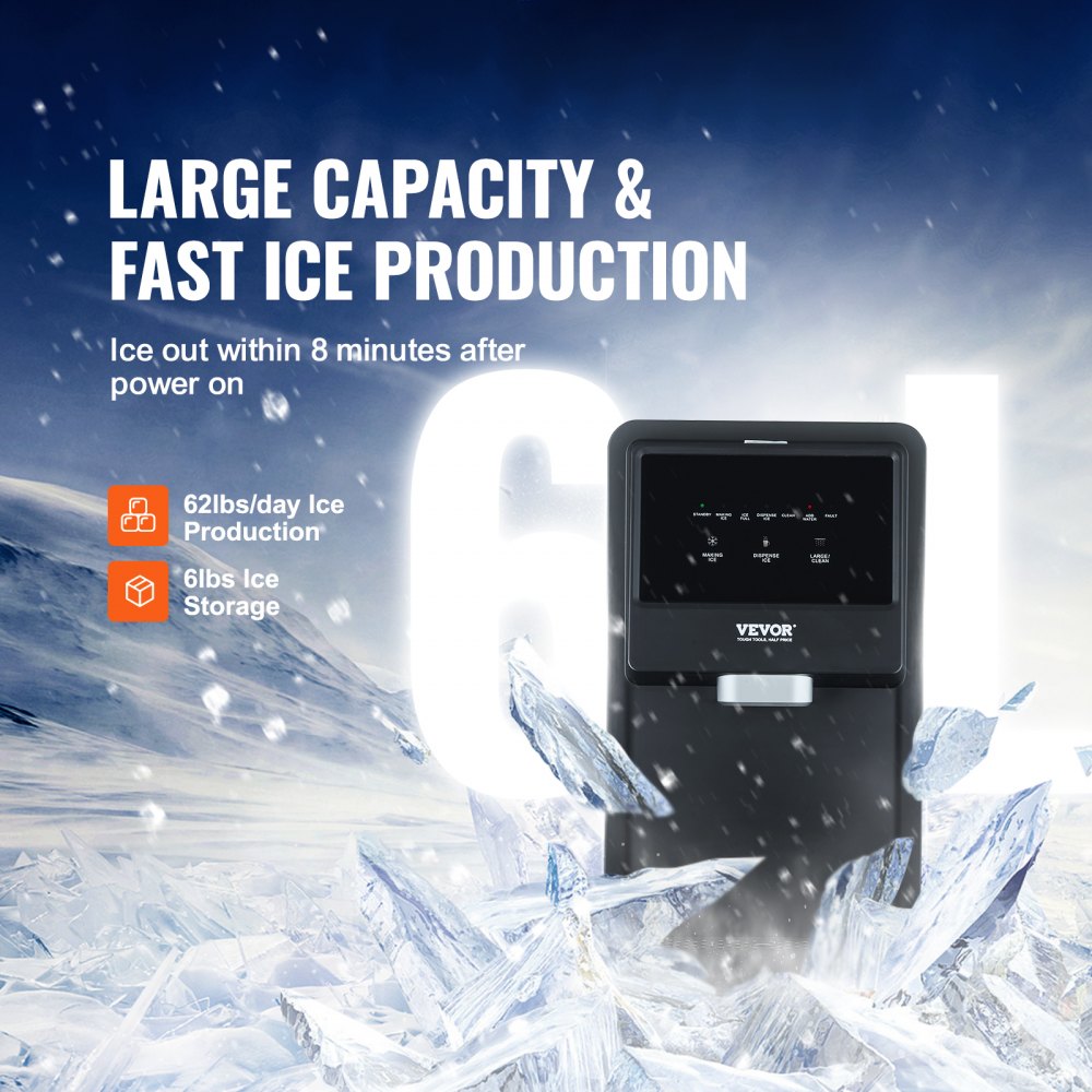 SKF-S25J - 62lbs/24hrs Portable Ice Maker with Self-Cleaning Feature
