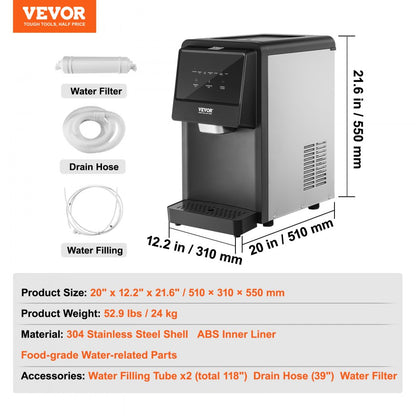 SKF-S25J - 62lbs/24hrs Portable Ice Maker with Self-Cleaning Feature