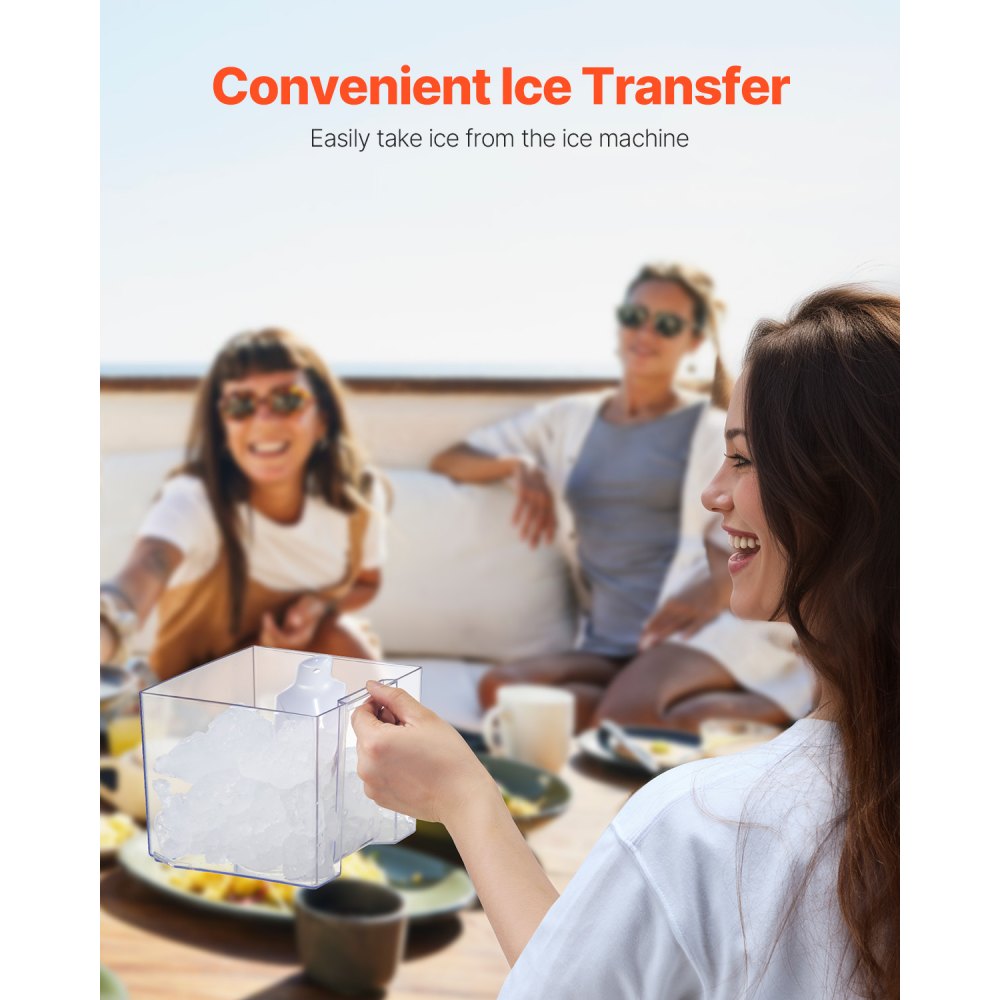 IMN1000E-UL - Portable 37Lbs/24H Nugget Ice Maker with Self-Cleaning Feature