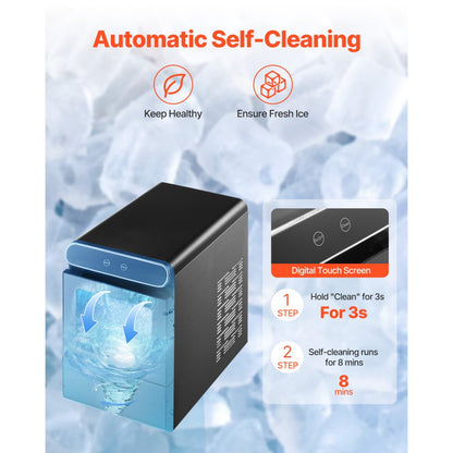 IMN1000E-UL - Portable 37Lbs/24H Nugget Ice Maker with Self-Cleaning Feature