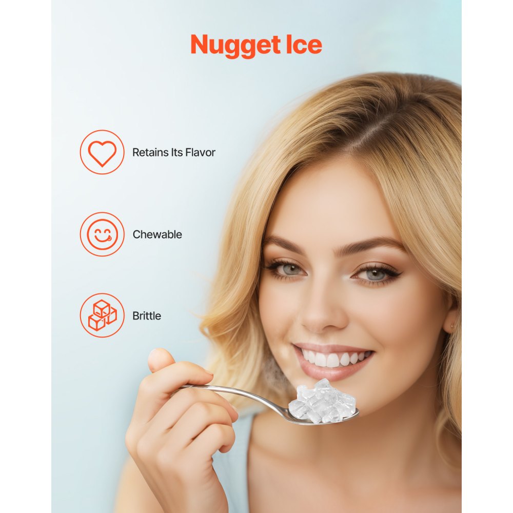 IMN1000E-UL - Portable 37Lbs/24H Nugget Ice Maker with Self-Cleaning Feature