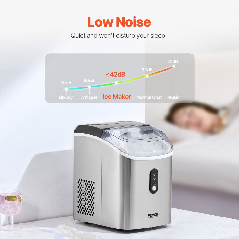 HZB-15N/S - Portable Nugget Ice Maker, 33 lbs Capacity, Self-Cleaning