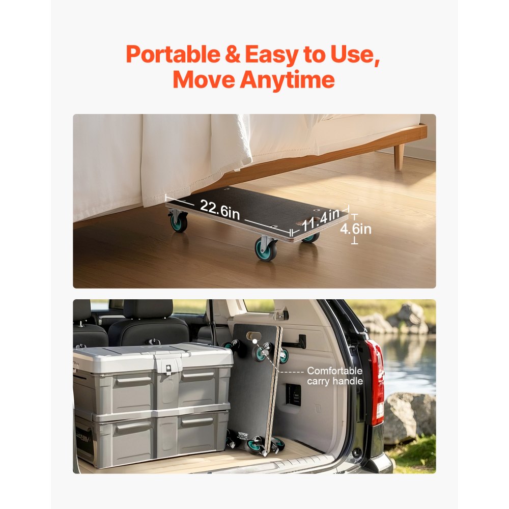 SXT-0100 - Sturdy Furniture Dolly with 4 TPR Wheels for Easy Moving