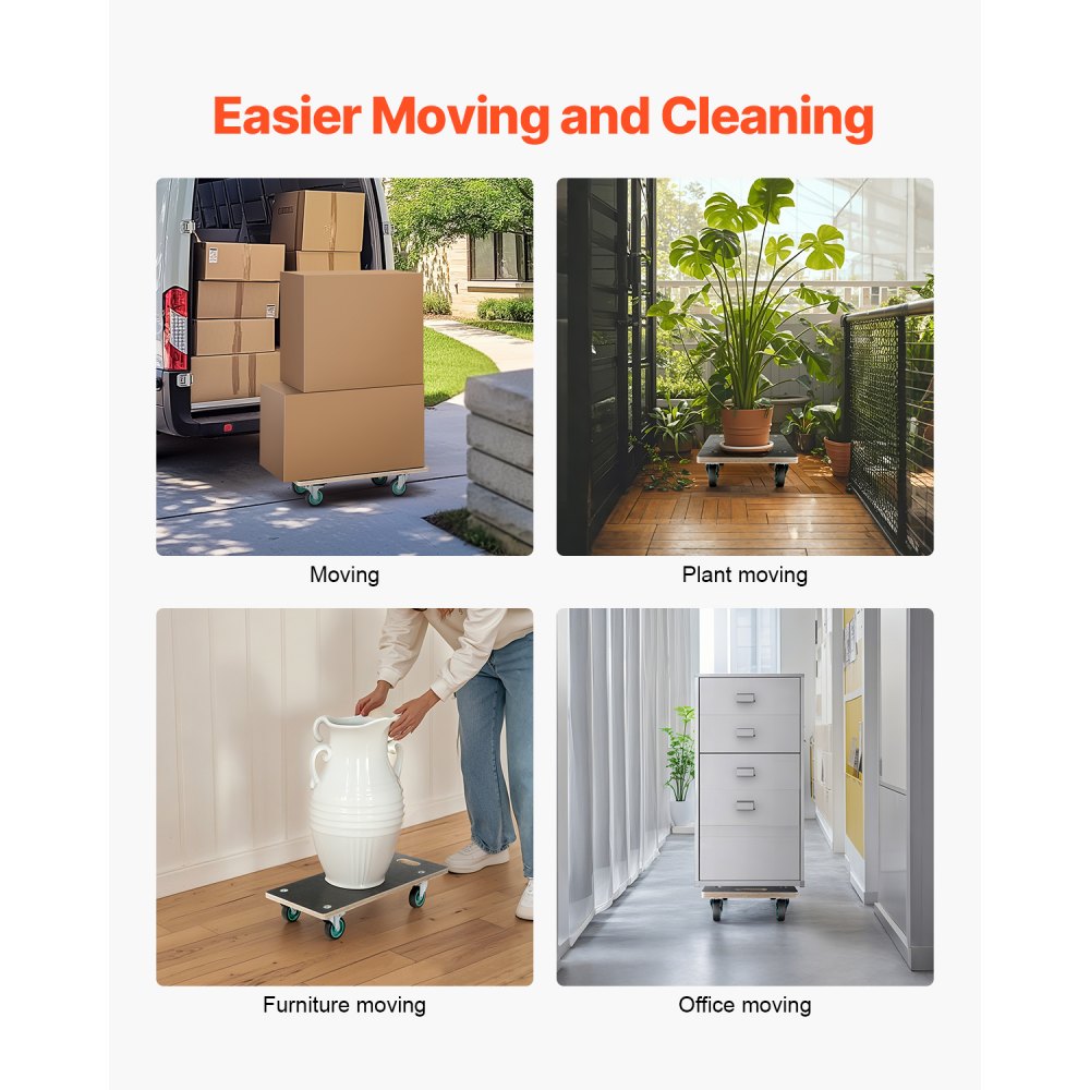 SXT-0100 - Sturdy Furniture Dolly with 4 TPR Wheels for Easy Moving