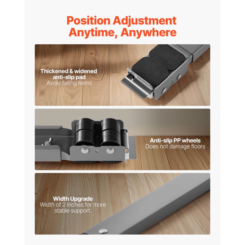 Y13 - Adjustable Appliance Roller Mover, 17.5-27.6 Inches, 330 lbs Capacity
