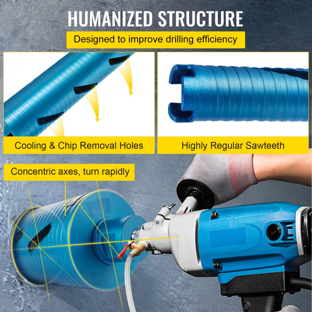 COREDRILL1.5IN - VEVOR 1.5" Diamond Core Drill Bit for Hard Concrete