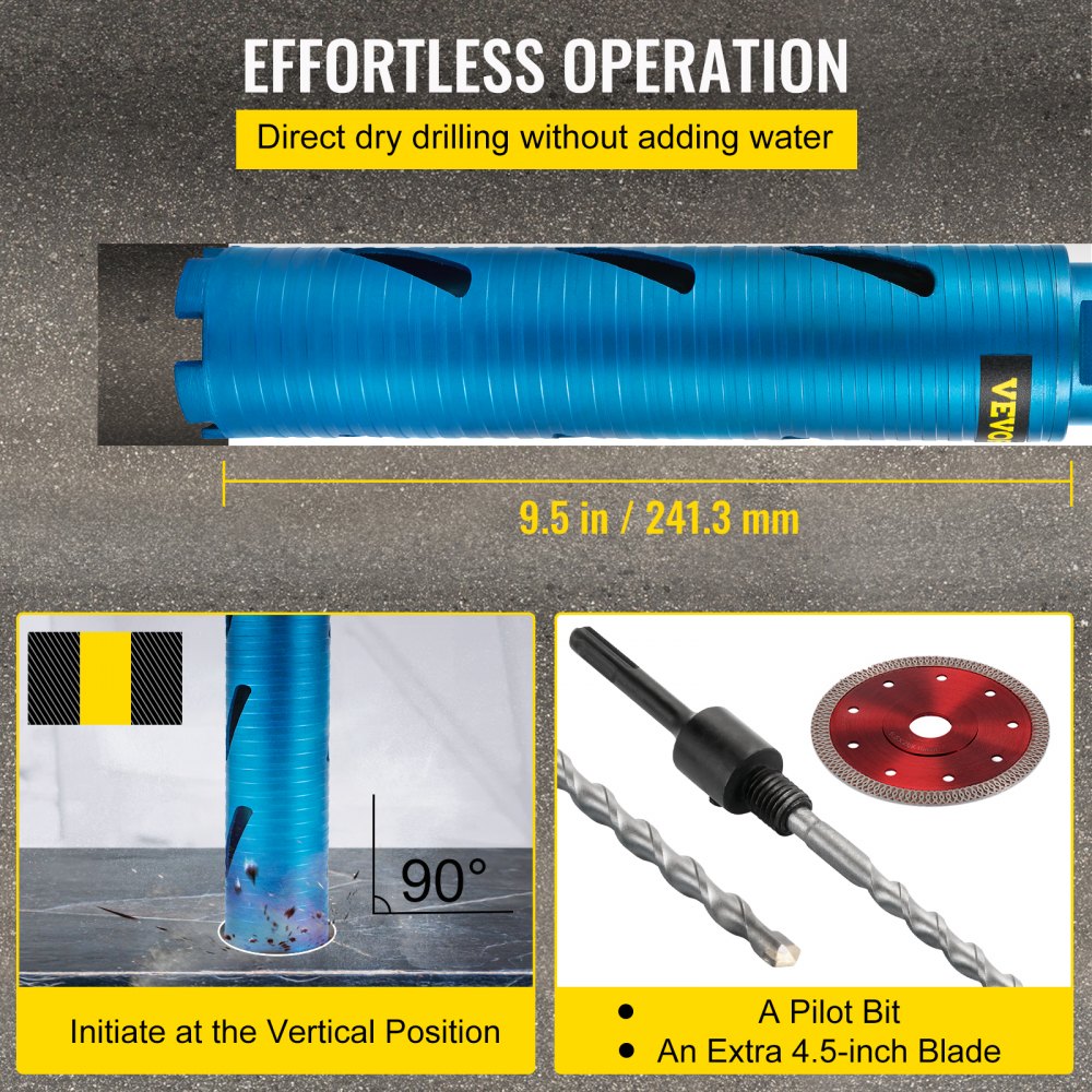 COREDRILL2IN - 2" Diamond Core Bit for Clean, Versatile Drilling
